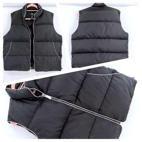 Ralph Lauren Polo Jeans Women XL Vest Down Waterfowl Feather Black Full-Zip - Picture 1 of 14